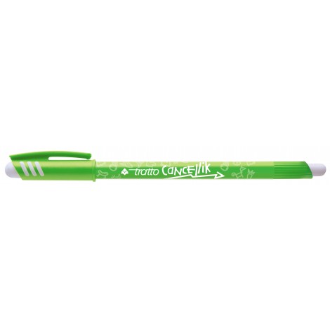 Tratto Cancellik - Penna a sfera con inchiostro cancellabile, doppia gomma, tratto 0,4mm, colore verde chiaro  - 12pz - F826110 - C92FI0111