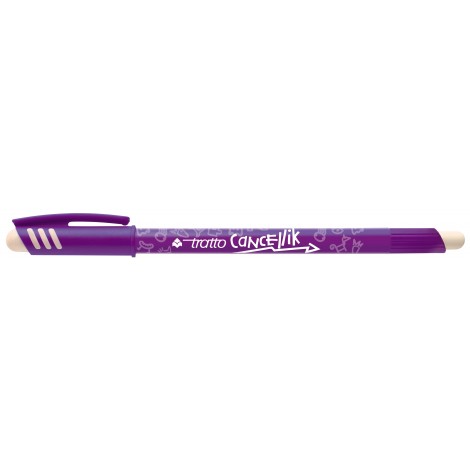Tratto Cancellik – Penna a sfera con inchiostro cancellabile, doppia gomma, tratto 0,4mm, colore viola – 12pz – F826108 - C92FI0113