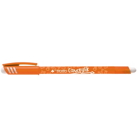 Tratto Cancellik – Penna a sfera con inchiostro cancellabile, doppia gomma, tratto 0,4mm, colore arancione – 12pz – F826107 - C92FI0114