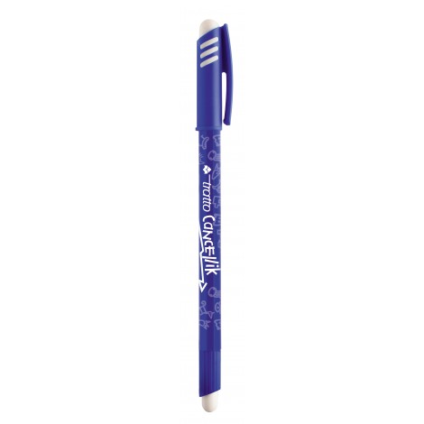 Tratto Cancellik - Penna a sfera con inchiostro cancellabile, doppia gomma, tratto 0,4mm, colore blu  - 12pz - F826101 - C92FI0155