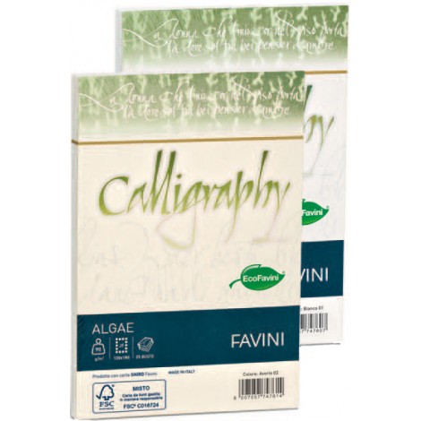 Favini Calligraphy - Buste algae J7 colore avorio, formato 12x18cm, 25 buste, 90gr - 1pz - A57Q447 - C92FV0059