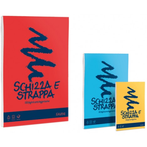 Favini Schizza e strappa – Blocco collato sul lato corto, A3 – 29,7×427cm, 150 fogli, 50gr, foglio bianco – Prezzo singolo, ord. minimo 5pz –  A200703 - C92FV0073