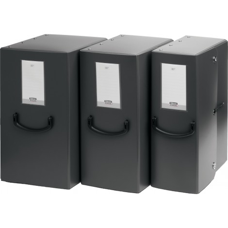 Fellowes Pick Up - Scatola archivio con maniglia ergonomica e chiusura a bottoni, dorso 12cm, colore grigio antracite  - 1pz - 1031001
