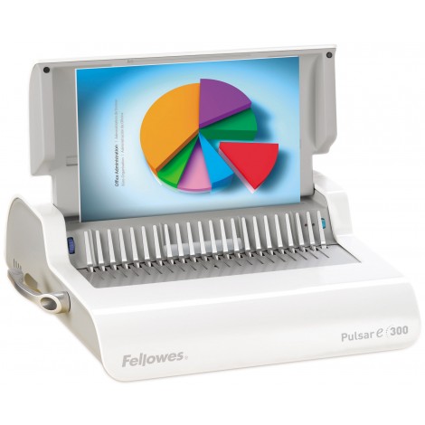Fellowes Pulsar E300 - Rilegatrice elettrica a dorsi plastici, capacita` di perforazione 20 fogli, capacita` di rilegatura fino a 300 fogli spirali da 38mm, formato A4 - 5620701 - C92FW0356