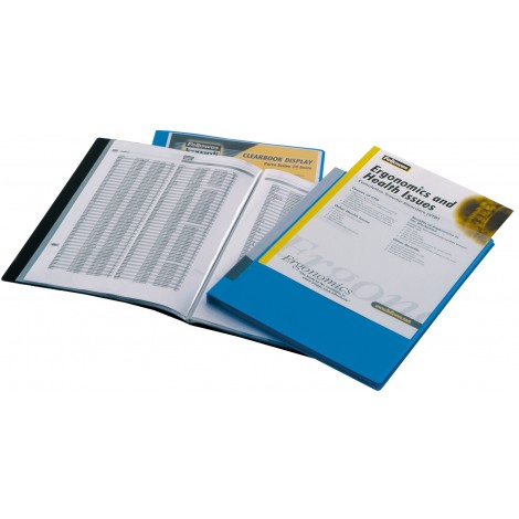 Fellowes Portalistini personalizzabile in PPL con 40 buste, formato utile 22x30cm, finitura a buccia d`arancia, colore nero - 1pz - 40326 - C92FW0378