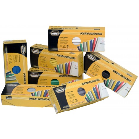 Fellowes Dorsini per rilegatura senza macchine, estremita` arrotondate, formato A4, rilega fino a 15 fogli, dorso 3mm, colore blu - D103BL - C92FW0380