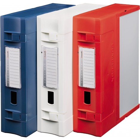 Fellowes Scatola archivio con chiusura a patella, utilizzabile sia in verticale che orizzontale, dorso 9cm, colore rosso  - 1pz - E600RO