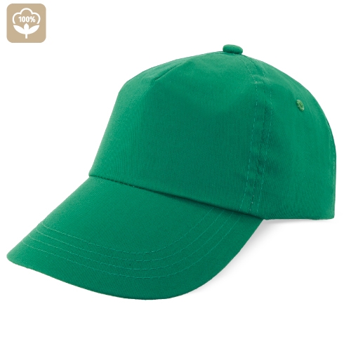 Cappellino con visiera 5 pannelli con chiusura a velcro adulti colore verde - C92T100VE
