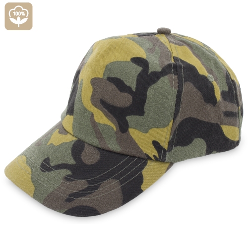 Cappellino con visiera mimetico con chiusura a velcro adulti  - C92T131
