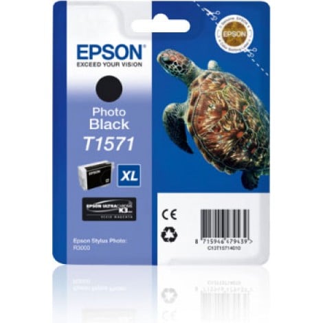 T1571 Cartuccia inchiostro nero foto per Epson STYLUS PHOTO R 3000 (26ml) 1pz - C13T15714010