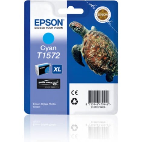 T1572 Cartuccia inchiostro ciano per Epson STYLUS PHOTO R 3000 (26ml) 1pz - C13T15724010