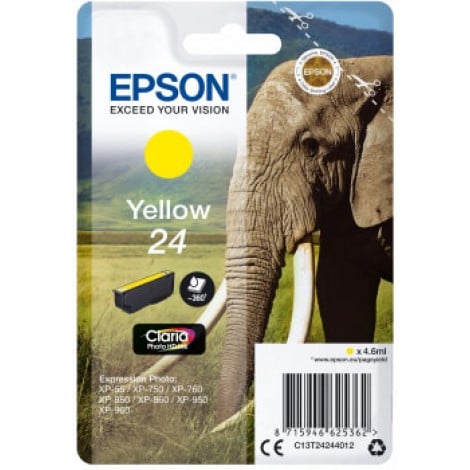 24 Cartuccia inchiostro giallo per Epson EXPRESSION PHOTO XP 750 (4,6ml) 1pz - C13T24244012