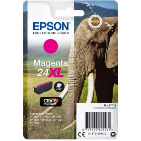 24 Cartuccia XL inchiostro magenta per Epson EXPRESSION PHOTO XP 750 (8,7ml) 1pz - C13T24334012