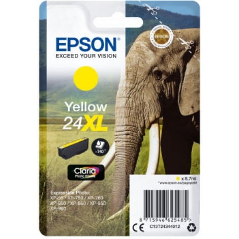 24 Cartuccia XL inchiostro giallo per Epson EXPRESSION PHOTO XP 750 (8,7ml) 1pz - C13T24344012