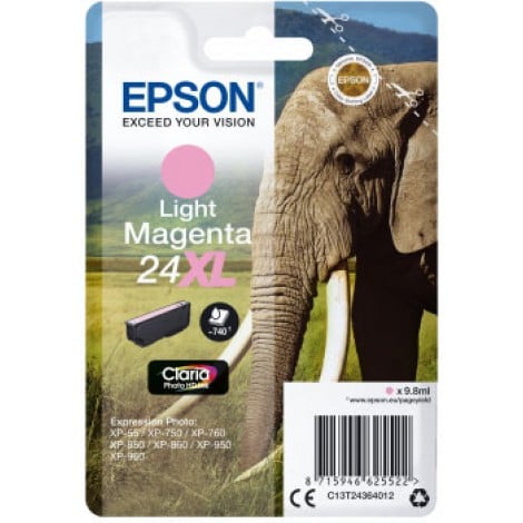 24 Cartuccia XL inchiostro magenta chiaro per Epson EXPRESSION PHOTO XP 750 (9,8ml) 1pz - C13T24364012