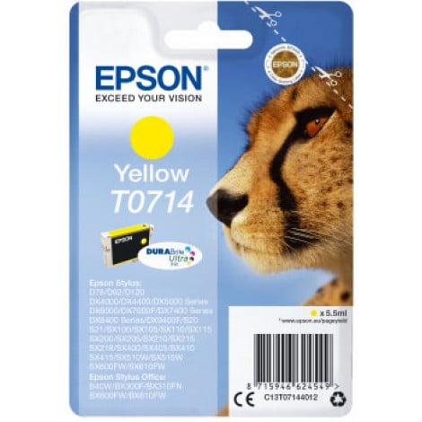 T0714 Cartuccia inchiostro giallo per Epson STYLUS D 78 (5,5ml) 1pz - C13T07144012