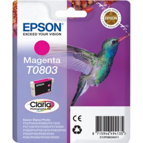 T0803 Cartuccia inchiostro magenta per Epson STYLUS PHOTO R 265 (7,4ml) 1pz - C13T08034011