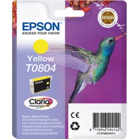 T0804 Cartuccia inchiostro giallo per Epson STYLUS PHOTO R 265 (7,4ml) 1pz - C13T08044011