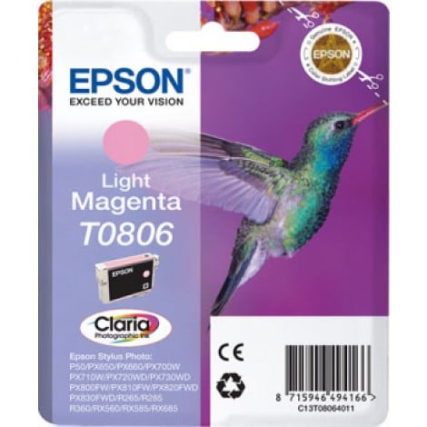T0806 Cartuccia inchiostro magenta chiaro per Epson STYLUS PHOTO R 265 (7,4ml) 1pz - C13T08064011