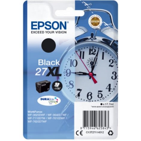 27 Cartuccia XL inchiostro nero per Epson WORKFORCE WF 3620DWF (17,7ml) 1pz - C13T27114012