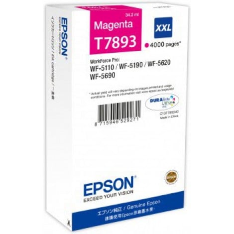 T7893 Cartuccia inchiostro magenta per Epson WORKFORCE PRO WF 5110DW (34,2ml) 1pz - C13T789340