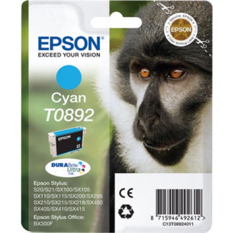 T0892 Cartuccia inchiostro ciano per Epson STYLUS S 20 (3,5ml) 1pz - C13T08924011