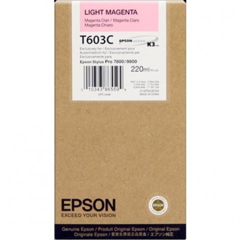 T603C Cartuccia inchiostro magenta chiaro per Epson STYLUS PRO 7800 (220ml) 1pz - C13T603C00