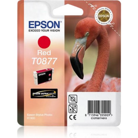 T0877 Cartuccia inchiostro rosso foto per Epson STYLUS PHOTO R 1900 (11,4ml) 1pz - C13T08774010