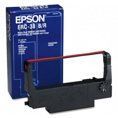 ERC38BR  Nastro in tessuto rosso/nero per Epson TM U 200 (1.000.000 caratteri) 1pz - C43S015376