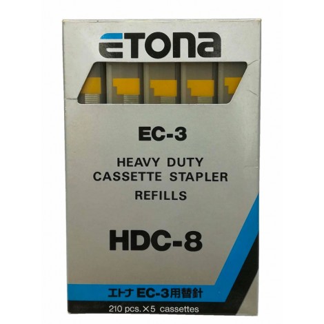 Etona HDC-8 - Punti per cucitrice EC-3 - Scatola 1050 punti in filo metallico, lunghezza gamba 8mm per cucire fino a 50 fogli - 1pz - 034D084802 - C92EO2040