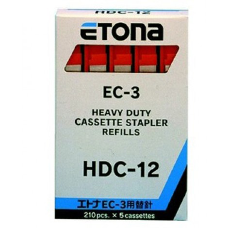 Etona HDC-12 - Punti per cucitrice EC-3 - Scatola 1050 punti in filo metallico, lunghezza gamba 12mm per cucire fino a 100 fogli - 1pz - 034D124702