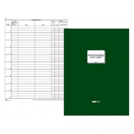 Edipro Registro protocollo corrispondenza arrivo-partenza, 200 pagine con copertina rilegata, 24,5x31cm - 1pz - E2816