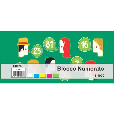 Edipro Blocco numerato 1-1000 (set 10 blocchi da 1 a 100 numeri), 6x13cm - 1pz - E5407NEW