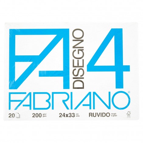 F4 - Album da disegno blocco FABRIANO4, liscio, 20 fogli, 24x33cm, 220gr - 05200597 - C92FA0011