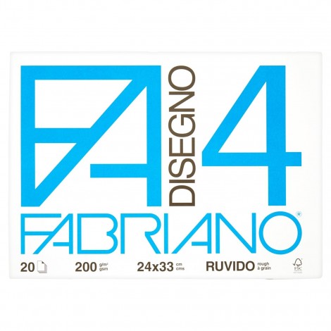 F4 - Album da disegno blocco FABRIANO4, liscio squadrato, 20 fogli, 24x33cm, 220gr - 05201597 -  C92FA0013