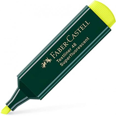 Faber-Castell Evidenziatore TEXTLINER 48, punta a scalpello, tratto 5mm, colore giallo - 154807 - C92FB0044
