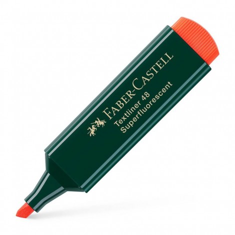 Faber-Castell Evidenziatore TEXTLINER 48, punta a scalpello, tratto 5mm, colore arancione – 154815 - C92FB0045