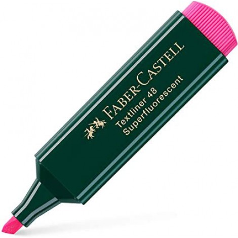 Faber-Castell Evidenziatore TEXTLINER 48, punta a scalpello, tratto 5mm, colore rosa - 154828 - C92FB0046