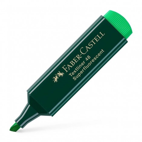 Faber-Castell Evidenziatore TEXTLINER 48, punta a scalpello, tratto 5mm, colore verde –  154863 - C92FB0047