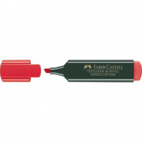 Faber-Castell Evidenziatore TEXTLINER 48, punta a scalpello, tratto 5mm, colore rosso - 154821 - C92FB0215