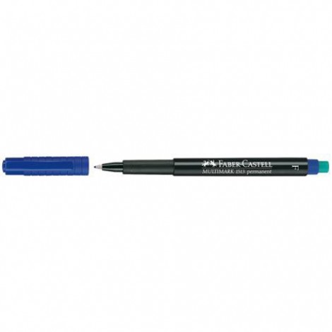 Faber-Castell Multimark – Marcatore permanente ideale per lucidi, cancellabile con la speciale gomma sul fondo, tratto 0,6mm, colore blu – Prezzo singolo, ord. minimo 10pz – 151351 - C92FB0240