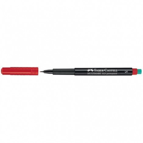 Faber-Castell Multimark – Marcatore permanente ideale per lucidi, cancellabile con la speciale gomma sul fondo, tratto 0,4mm, colore rosso – Prezzo singolo, ord. minimo 10pz – 152321 - C92FB0242