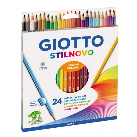 Giotto Astuccio con 24 pastelli stilnovo a forma esagonale, tratto 3,3mm, colori assortiti  - F256600 - C92FI0025