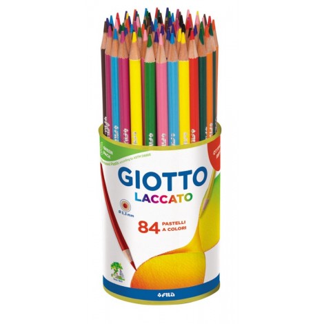 Giotto Barattolo con 84 pastelli tondi, laccati, colori assortiti - F5201000 - C92FI0027