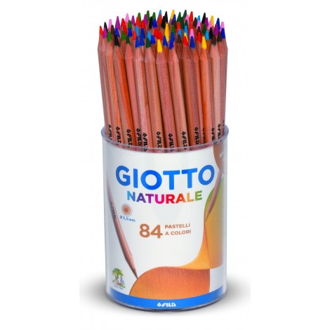Giotto Barattolo con 84 pastelli tondi, colori assortiti - F520200 - C92FI0028