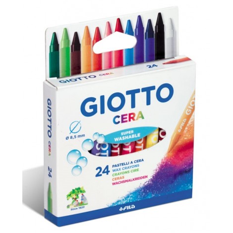 Giotto Pastelli a cera, tondi, tratto 8,5mm, colori assortiti - F282200 - C92FI0031