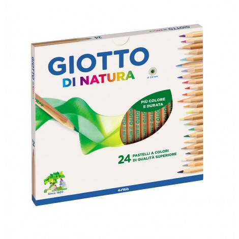 Giotto Natura - Astuccio con 24 pastelli tondi, diametro 3,8mm, lunghezza 18cm - F240700 - C92FI0064
