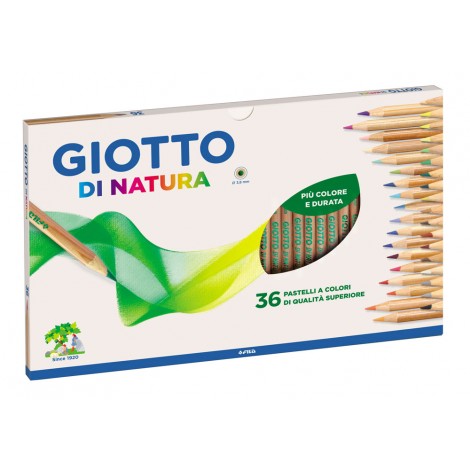 Giotto Natura - Astuccio con 36 pastelli tondi, diametro 3,8mm, lunghezza 18cm - F240800 - C92FI0065