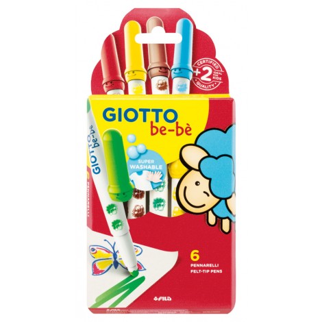 Giotto Astuccio BEBE' con 6 superpennarelli, tratto 5mm - F478100 - C92FI0085