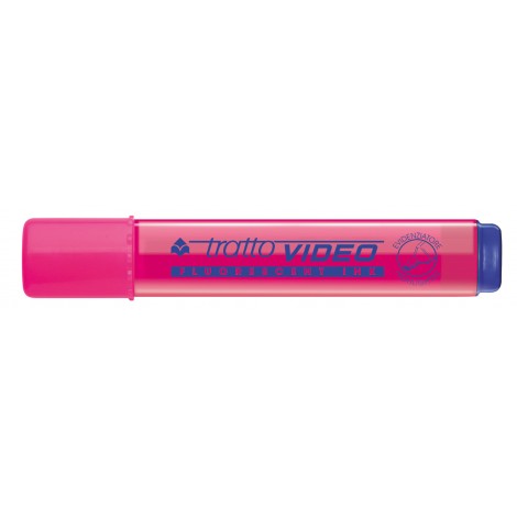 Evidenziatore TRATTO VIDEO, punta a scalpello, inchiostro a base d`acqua, elevata fluorescenza, asciuga rapidamente, per uso scolastico e professionale, tratto 5mm, colore fucsia - F830207 - C92FI0090